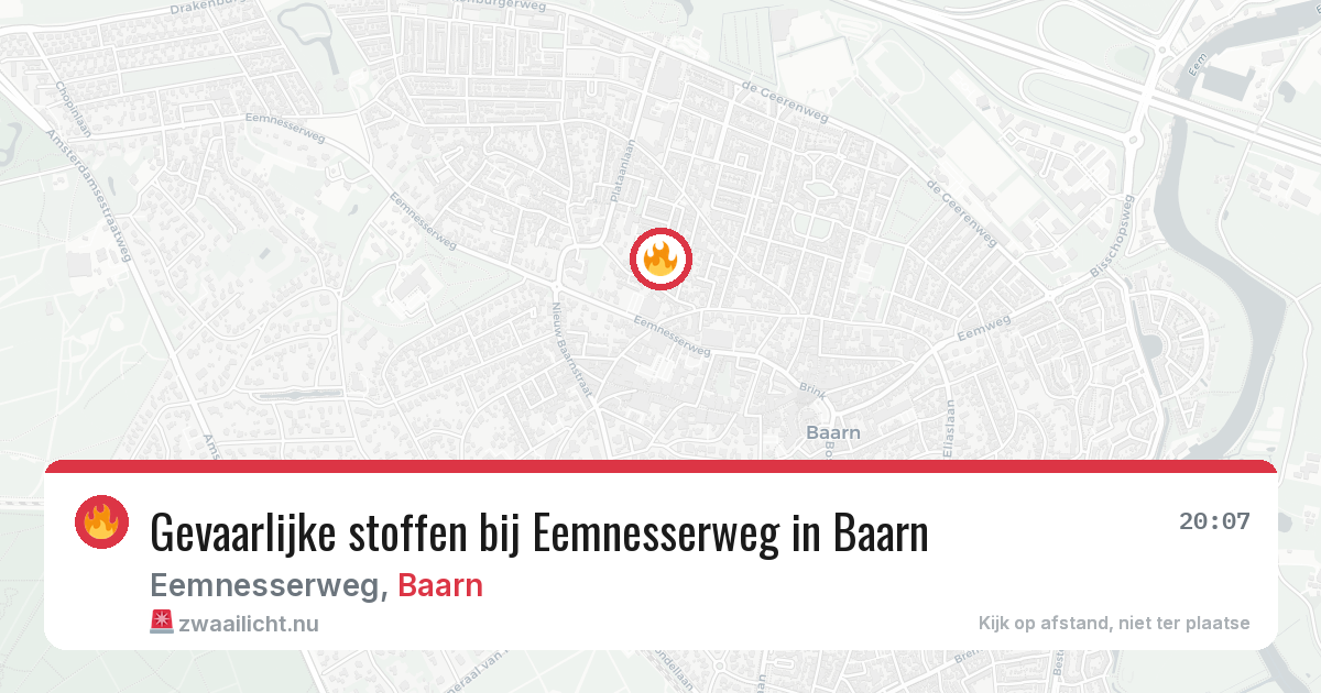 Gevaarlijke stoffen bij Eemnesserweg in Baarn — 31 mrt 2026