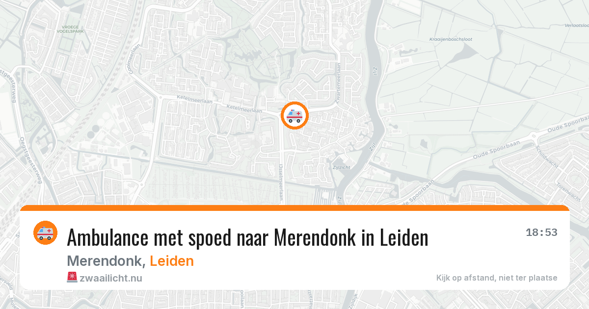 Ambulance met spoed naar Merendonk in Leiden — 21 jul 2026