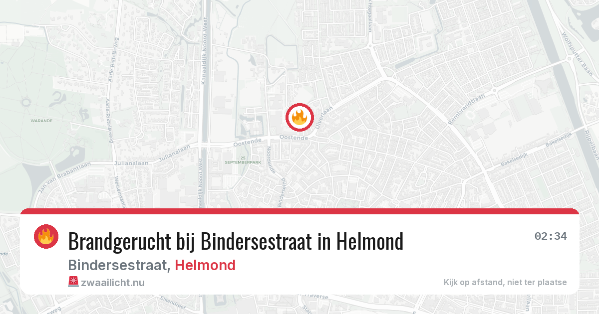 Brandgerucht bij Bindersestraat in Helmond — 20 mrt 2026