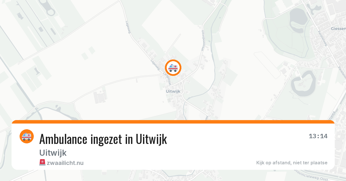 Ambulance ingezet in Uitwijk — 1 apr 2026 | 🚨 Zwaailicht.nu