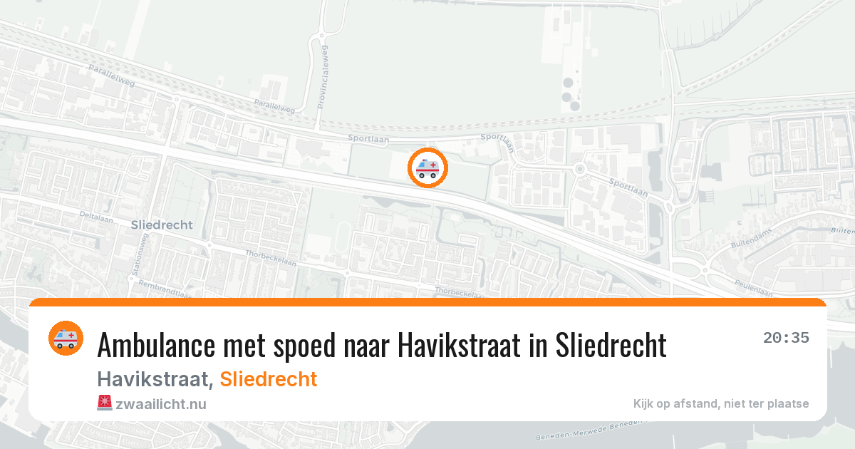 Ambulance met spoed naar Havikstraat in Sliedrecht — 16 jul 2026