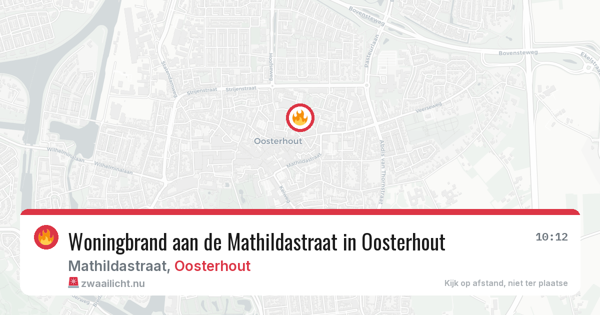 Woningbrand aan de Mathildastraat in Oosterhout — 11 jul 2026