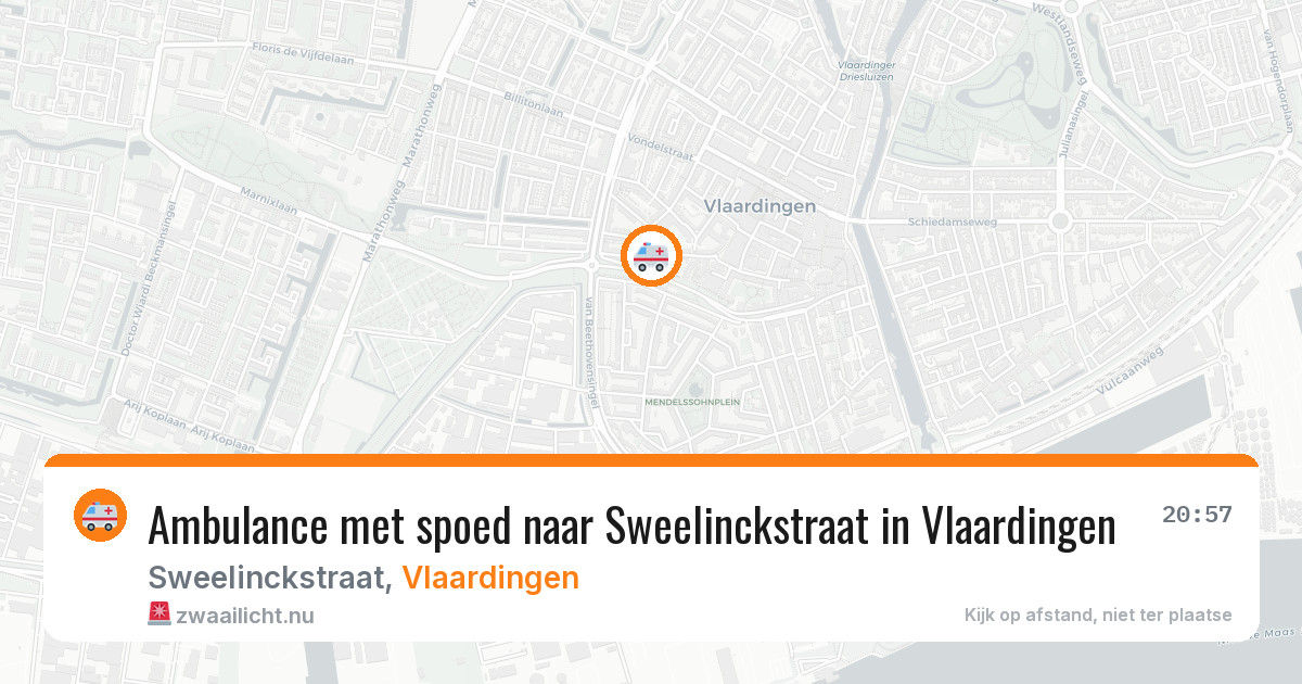 Ambulance met spoed naar Sweelinckstraat in Vlaardingen — 21 jul 2026