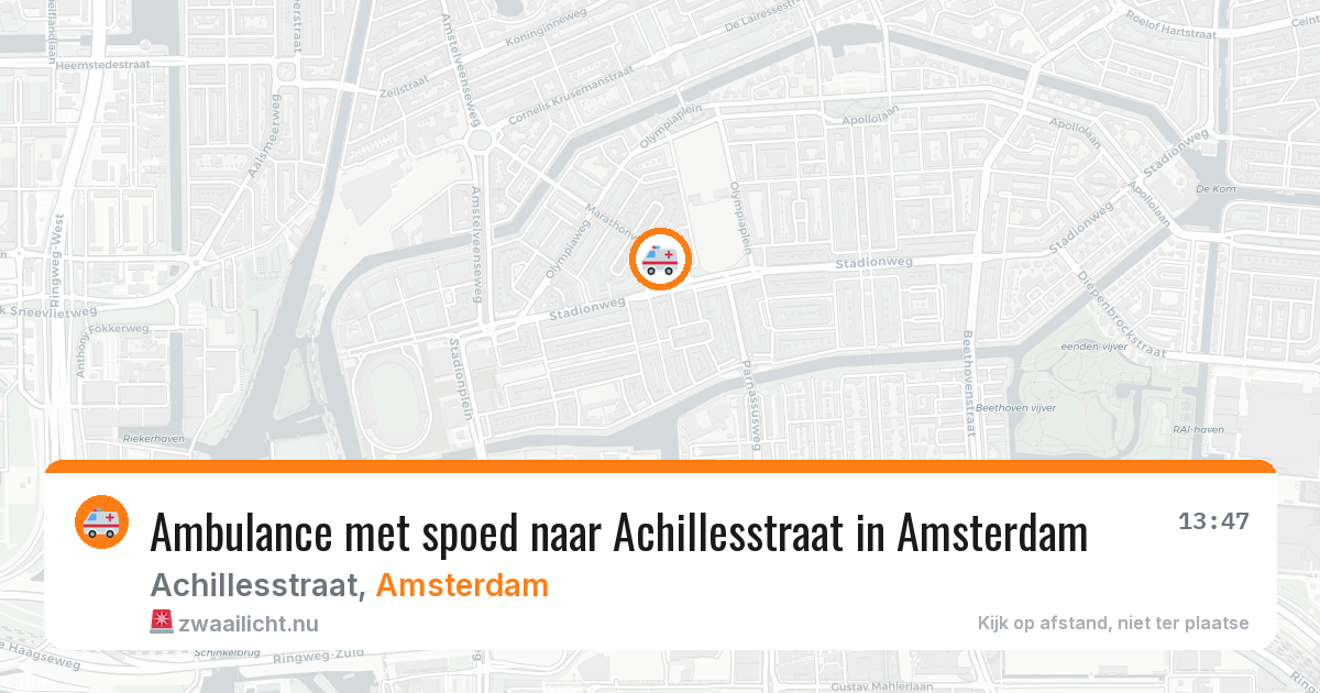 Ambulance met spoed naar Achillesstraat in Amsterdam — 10 mei 2026