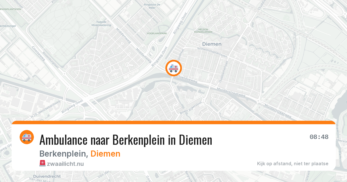 Ambulance naar Berkenplein in Diemen — 17 jul 2026