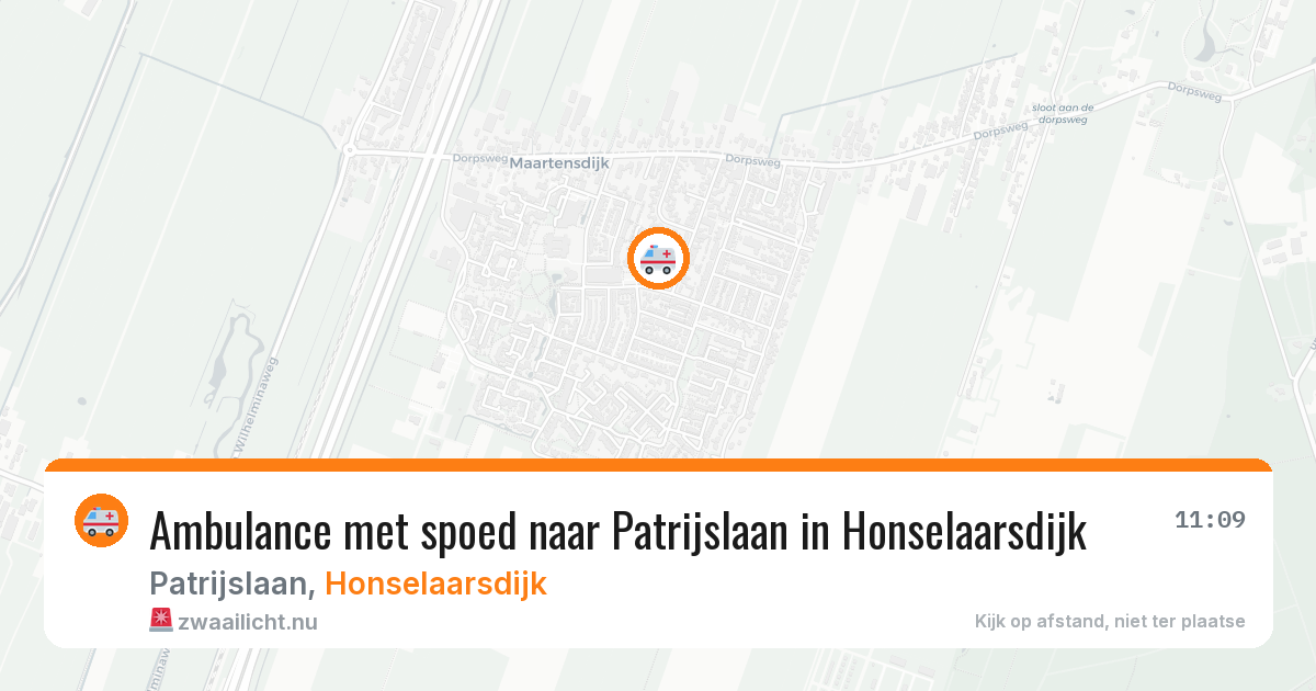 Ambulance met spoed naar Patrijslaan in Honselaarsdijk — 18 jul 2026