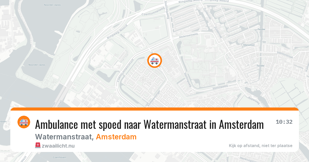 Ambulance met spoed naar Watermanstraat in Amsterdam — 10 mei 2026