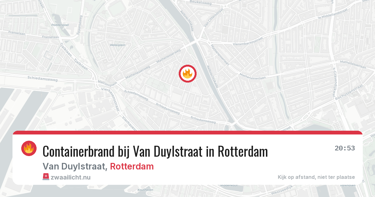 Containerbrand bij Van Duylstraat in Rotterdam — 10 mei 2026