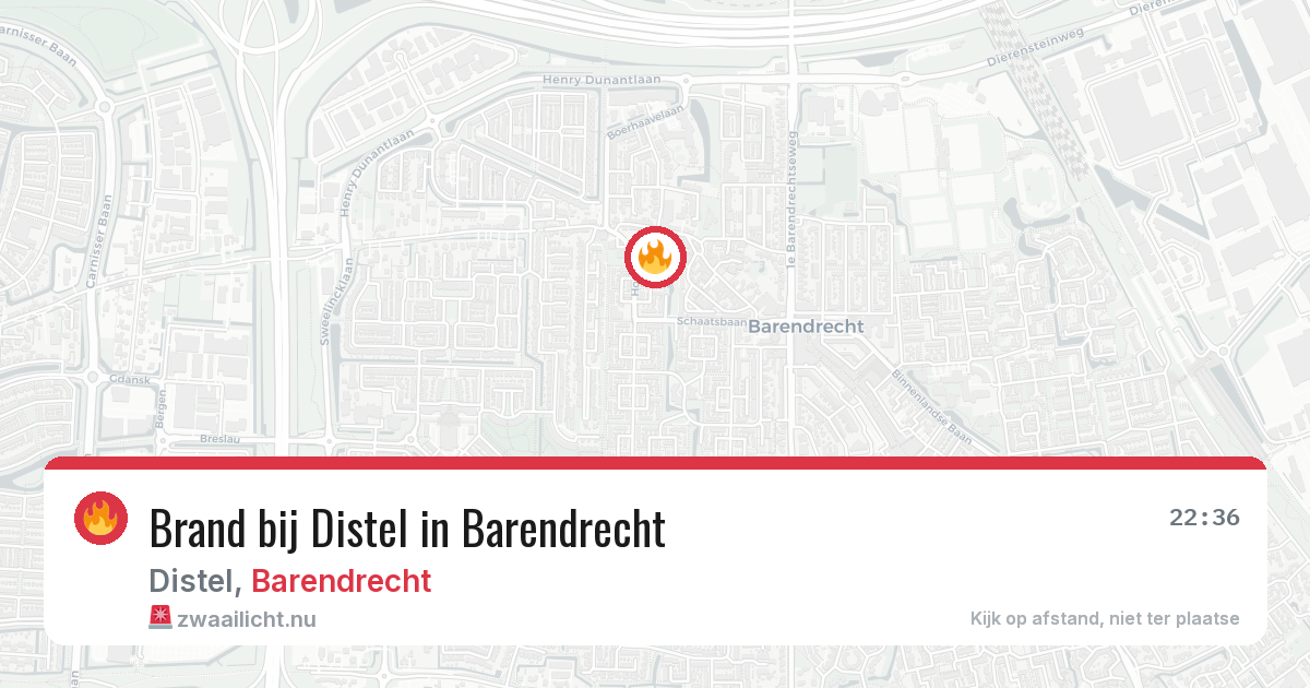 Brand bij Distel in Barendrecht — 30 mrt 2026