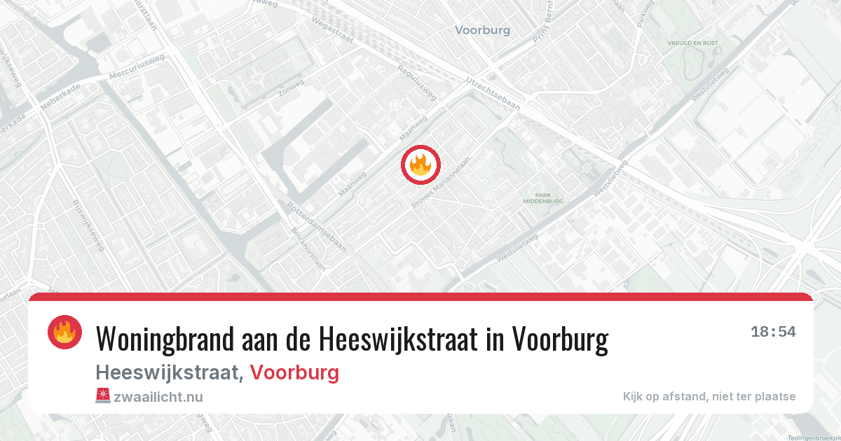 Woningbrand aan de Heeswijkstraat in Voorburg — 25 mrt 2026