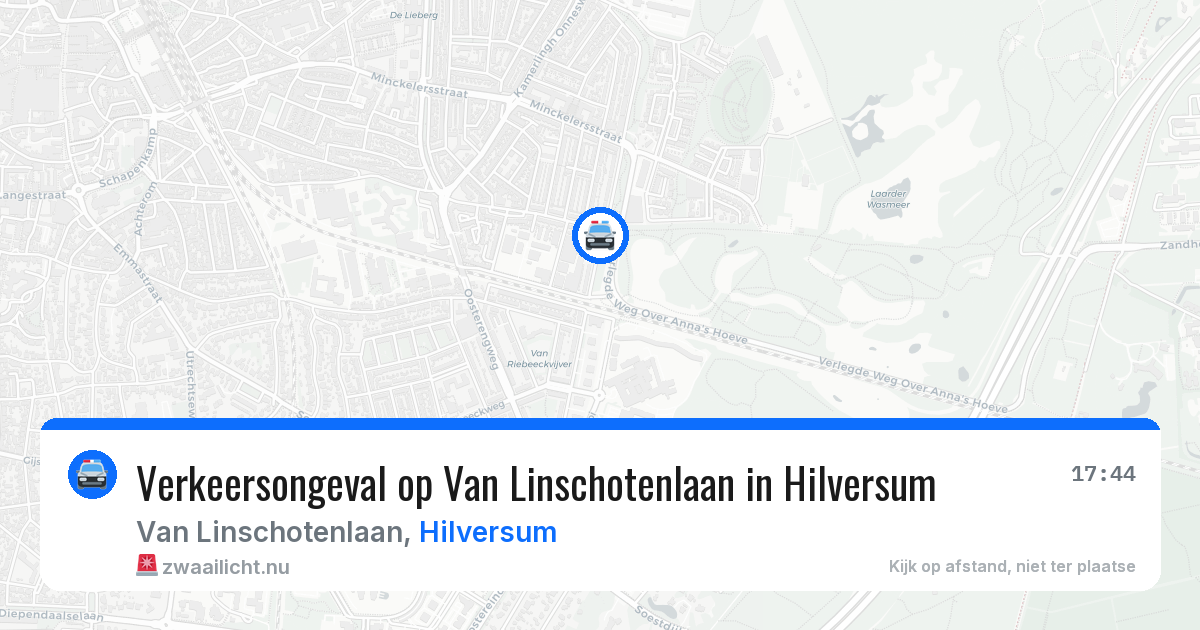 Verkeersongeval op Van Linschotenlaan in Hilversum — 21 jul 2026