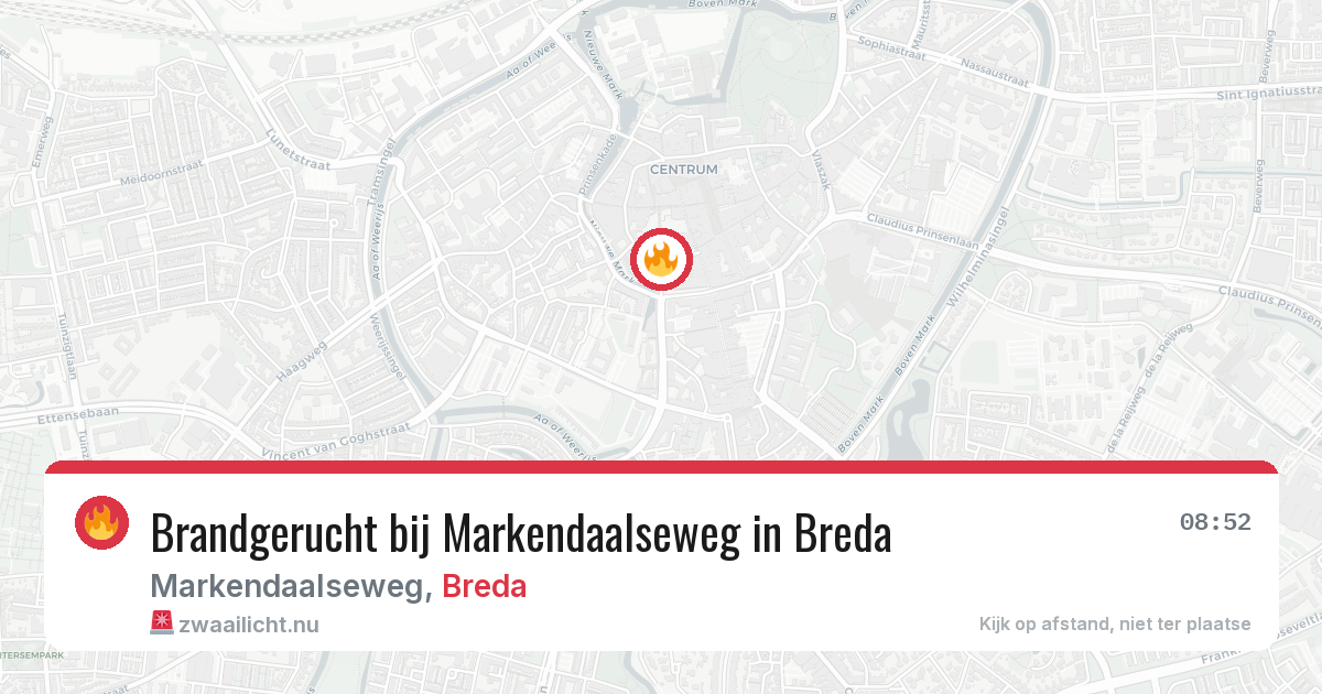 Brandgerucht bij Markendaalseweg in Breda — 18 mei 2026