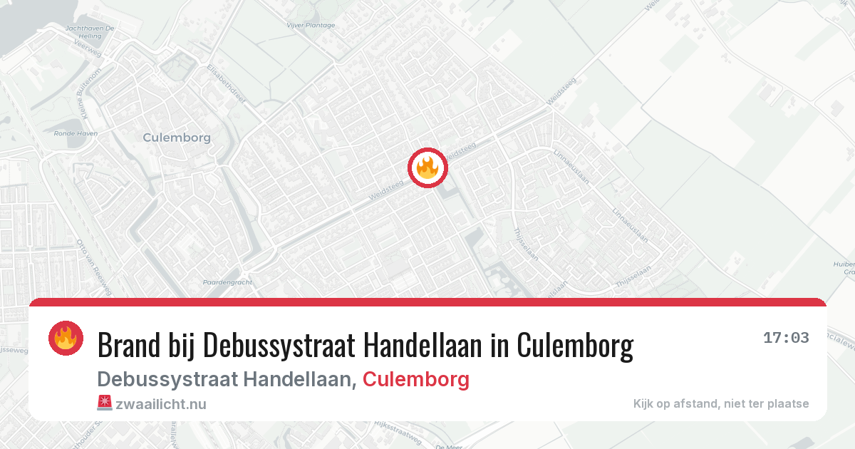 Brand bij Debussystraat Handellaan in Culemborg — 24 jul 2026