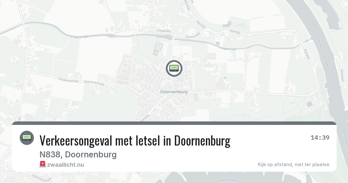 Verkeersongeval met letsel in Doornenburg — 13 jul 2026