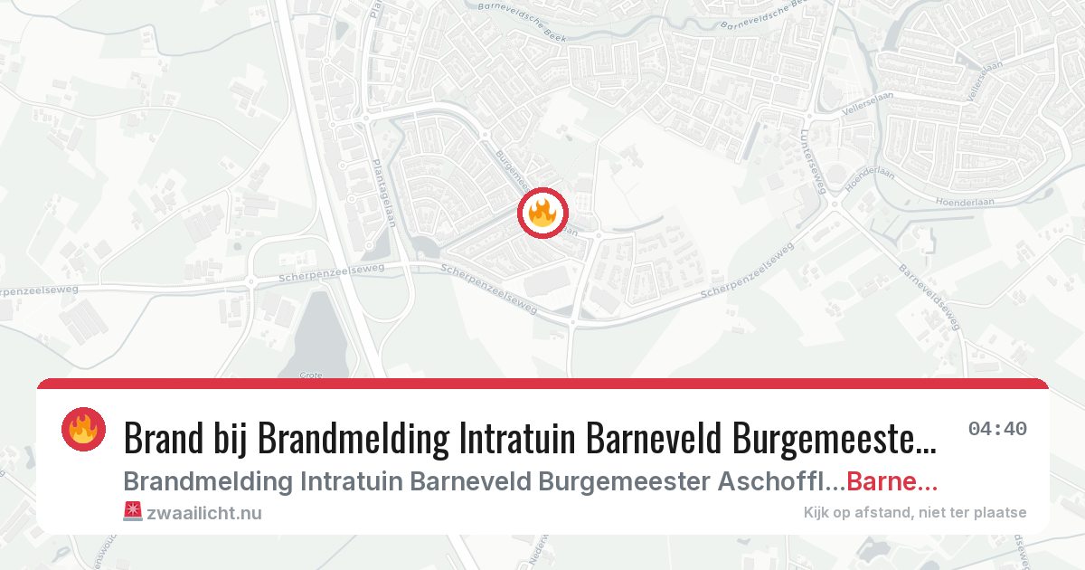 Brand bij Brandmelding Intratuin Barneveld Burgemeester Aschofflaan Barneveld in Barneveld — 25 jul 2026