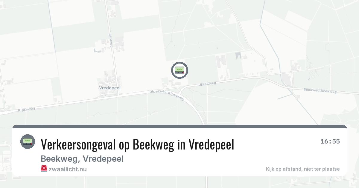 Verkeersongeval op Beekweg in Vredepeel — 28 apr 2026