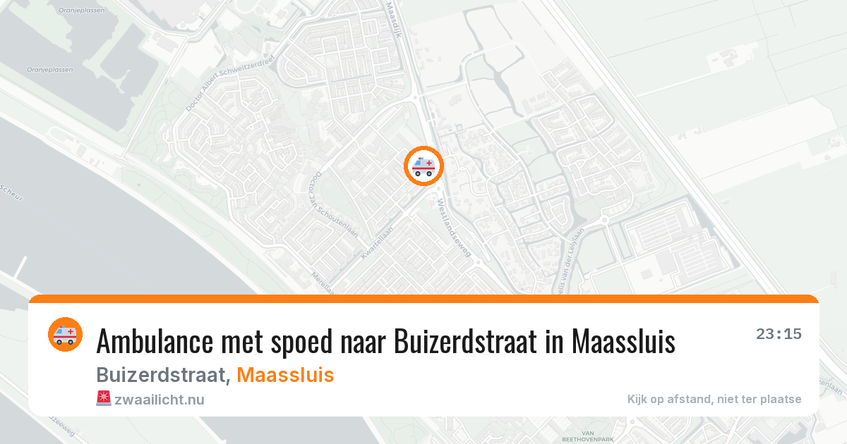Ambulance met spoed naar Buizerdstraat in Maassluis — 24 jul 2026