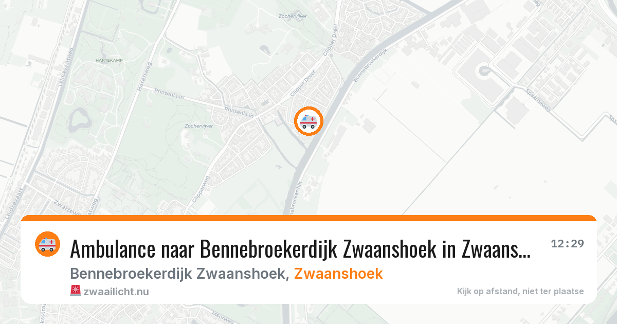Ambulance naar Bennebroekerdijk Zwaanshoek in Zwaanshoek — 20 mei 2026