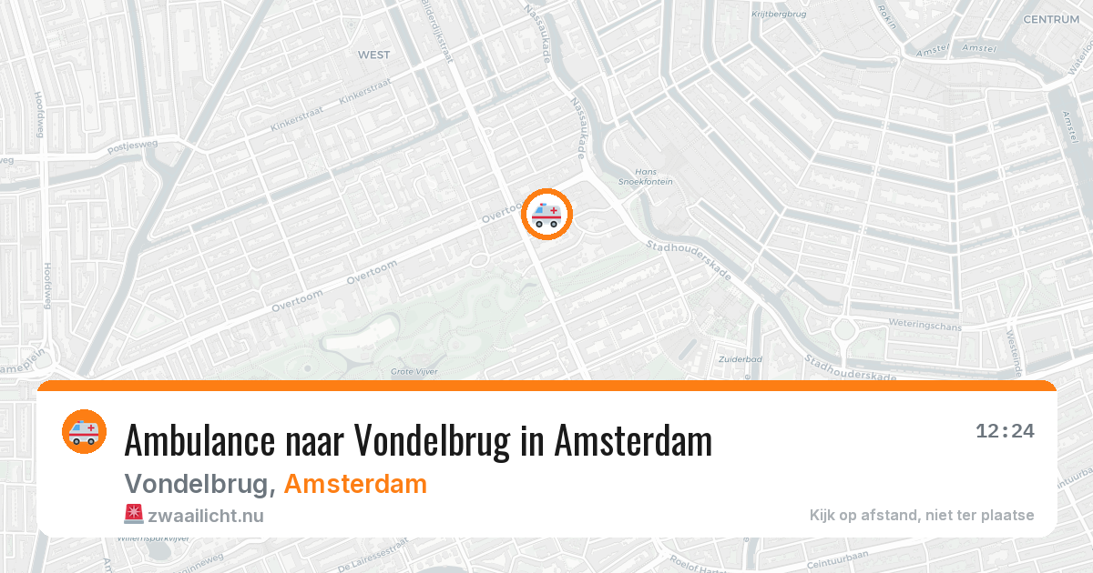 Ambulance naar Vondelbrug in Amsterdam — 15 jul 2026