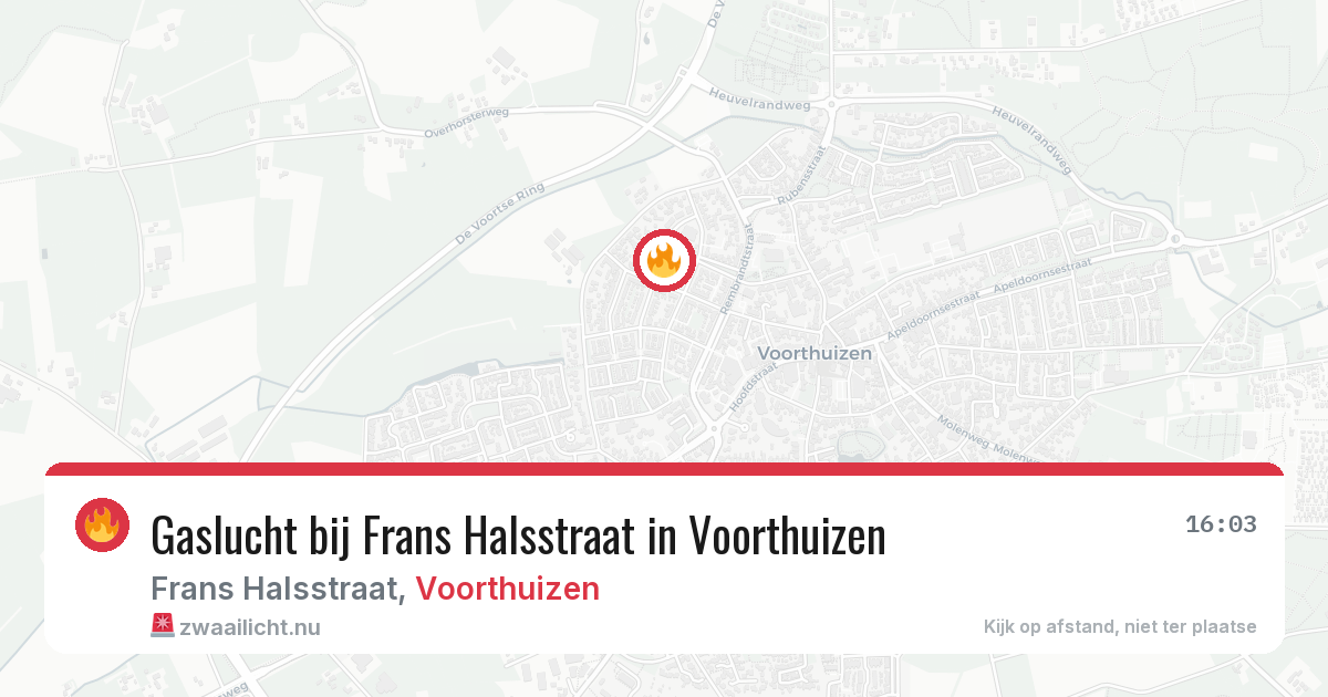 Gaslucht bij Frans Halsstraat in Voorthuizen — 23 mei 2026