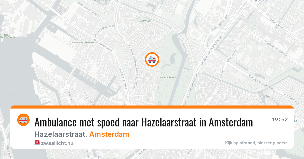 Ambulance met spoed naar Hazelaarstraat in Amsterdam — 19 jul 2026