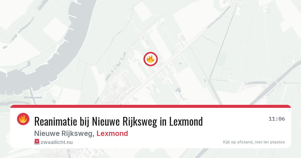 Reanimatie bij Nieuwe Rijksweg in Lexmond — 21 mrt 2026