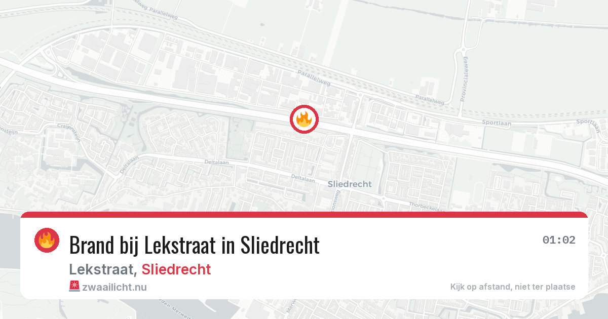 Brand bij Lekstraat in Sliedrecht — 18 mrt 2026