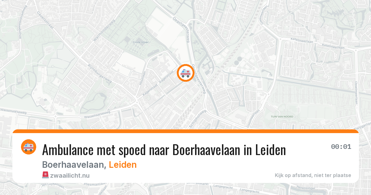 Ambulance met spoed naar Boerhaavelaan in Leiden — 13 jul 2026
