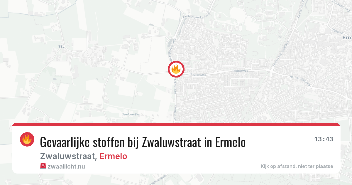 Gevaarlijke stoffen bij Zwaluwstraat in Ermelo — 26 mrt 2026