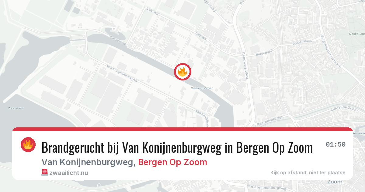 Brandgerucht bij Van Konijnenburgweg in Bergen Op Zoom — 26 jul 2026