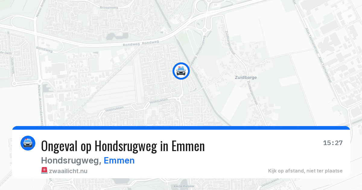 Ongeval op Hondsrugweg in Emmen — 7 mei 2026