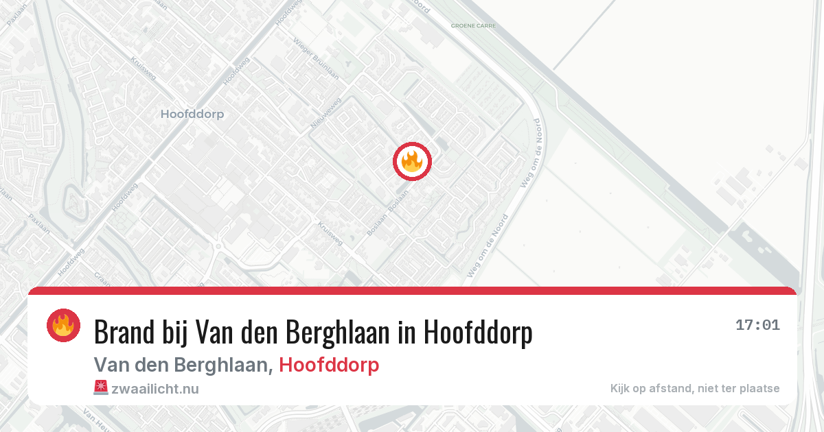 Brand bij Van den Berghlaan in Hoofddorp — 24 jul 2026