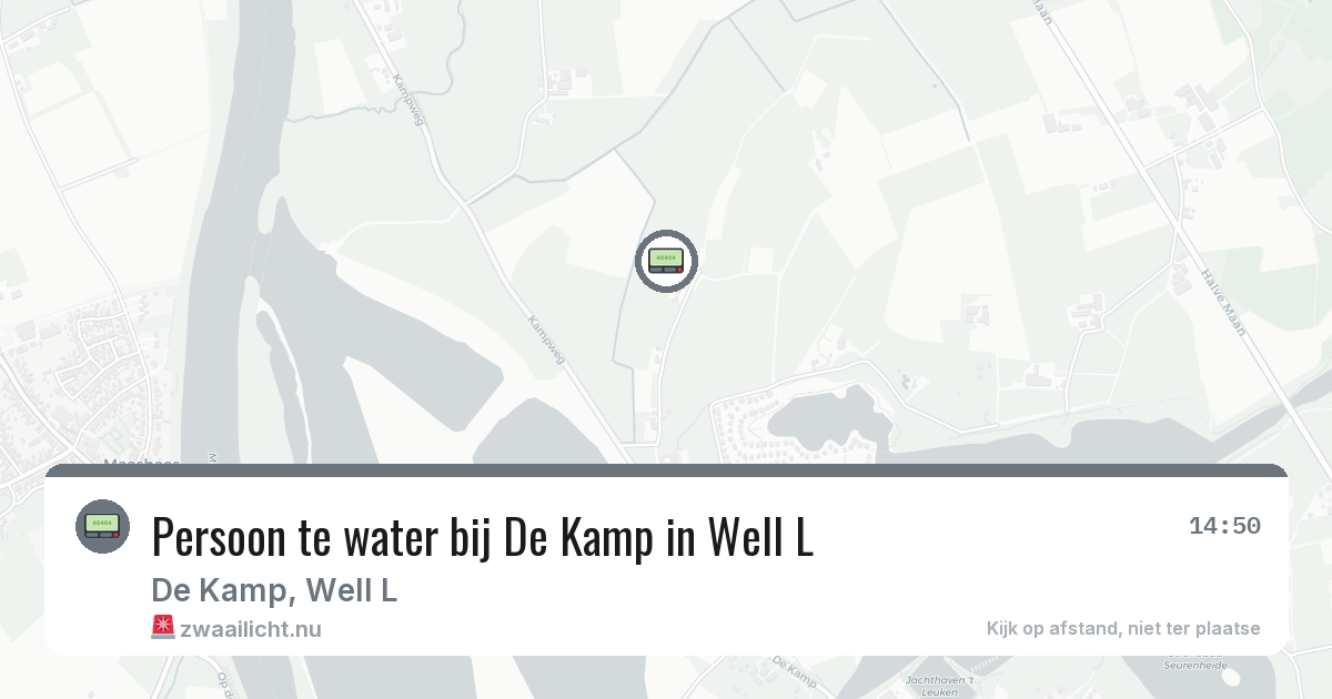 Persoon te water bij De Kamp in Well L — 24 mei 2026