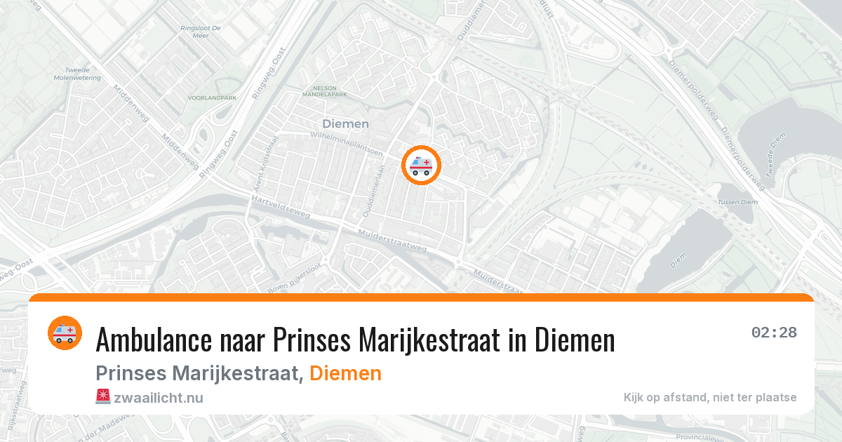 Ambulance naar Prinses Marijkestraat in Diemen — 20 jul 2026