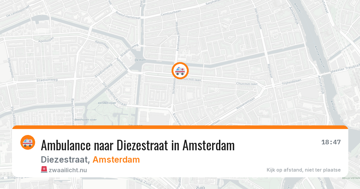 Ambulance naar Diezestraat in Amsterdam — 18 jul 2026