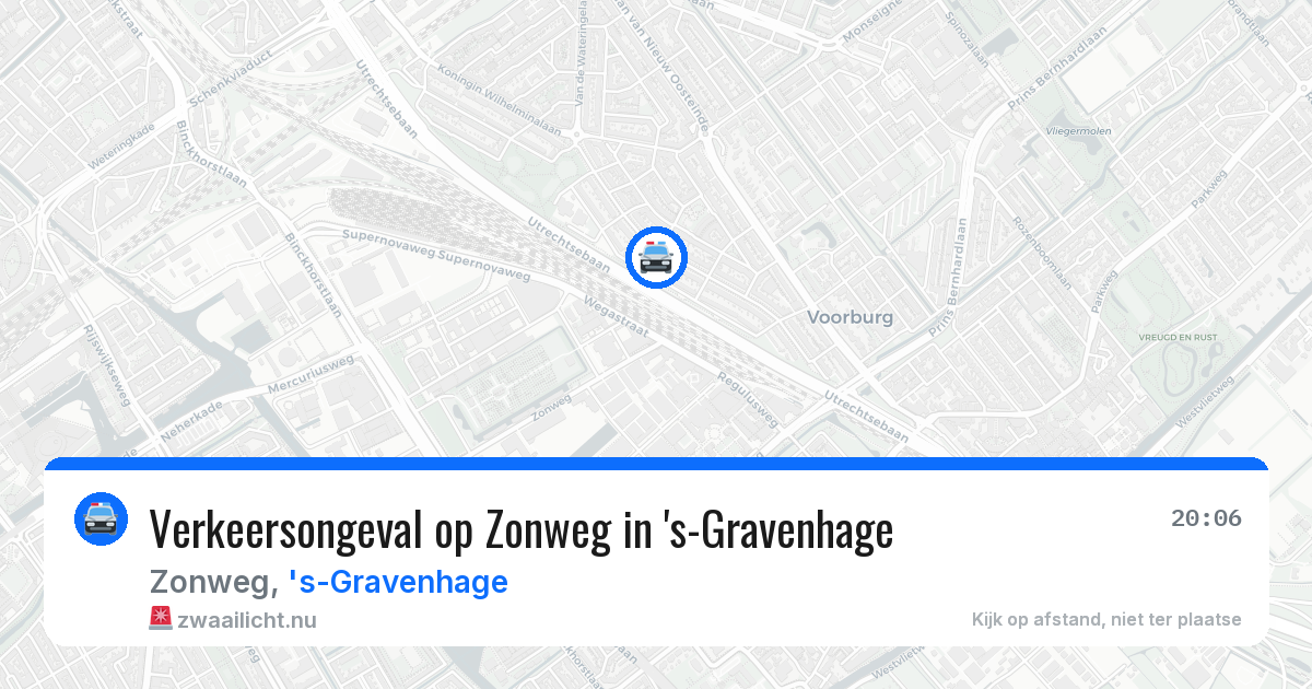 Verkeersongeval op Zonweg in 's-Gravenhage — 16 jul 2026