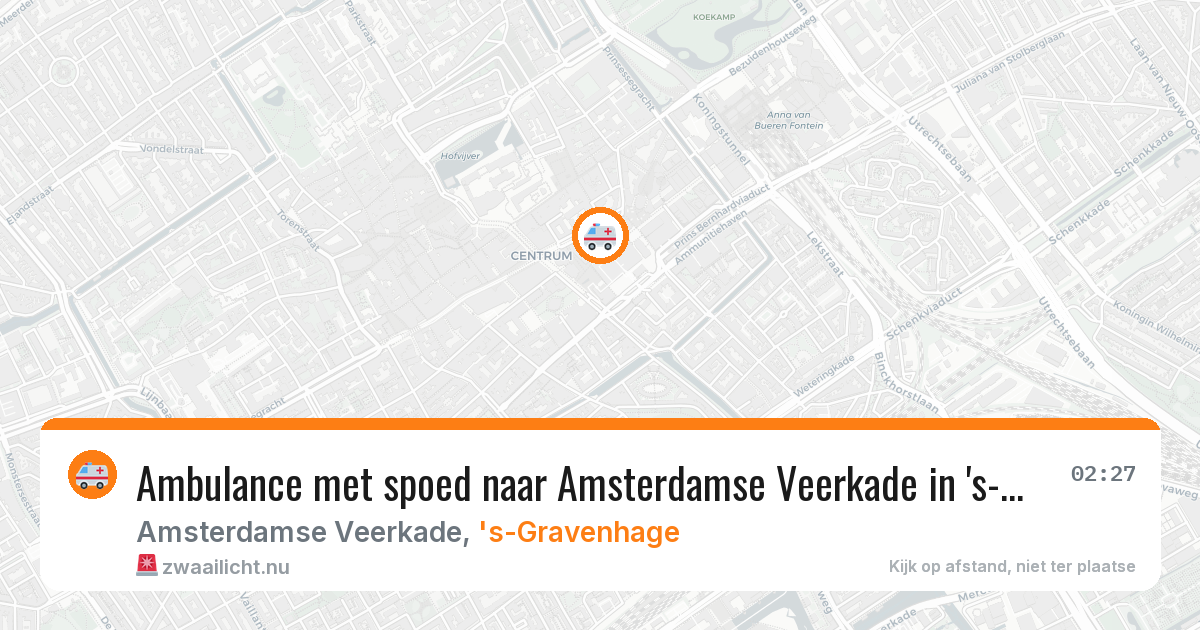 Ambulance met spoed naar Amsterdamse Veerkade in 's-Gravenhage — 19 jul 2026