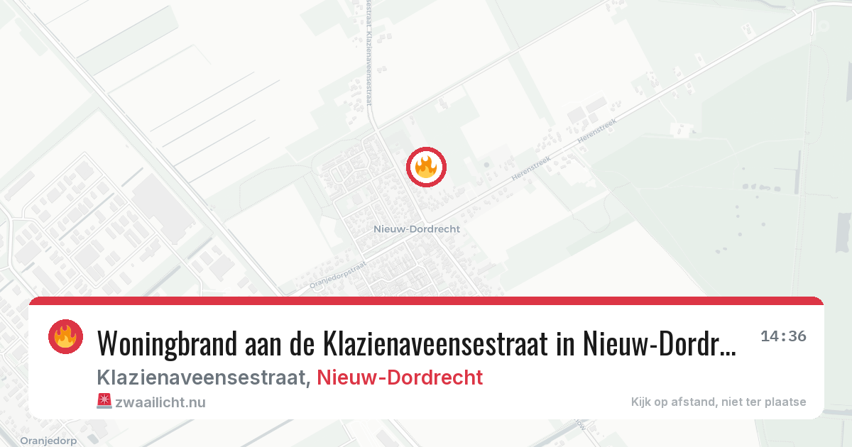 Woningbrand aan de Klazienaveensestraat in Nieuw-Dordrecht — 7 jun 2026