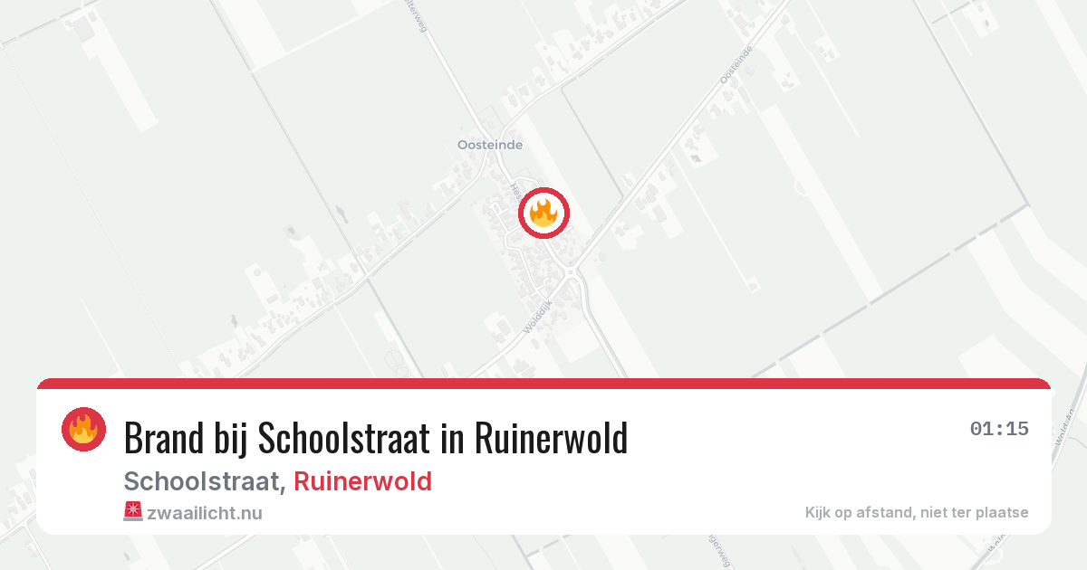 Brand bij Schoolstraat in Ruinerwold — 4 mei 2026