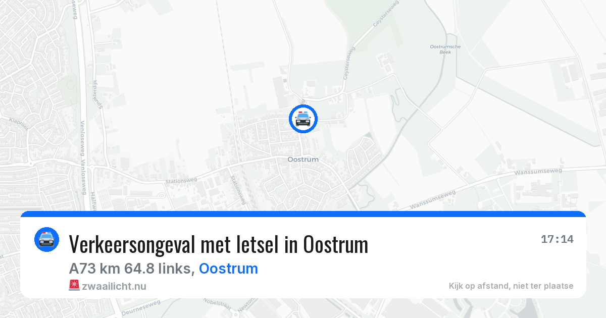 Verkeersongeval met letsel in Oostrum — 24 apr 2026