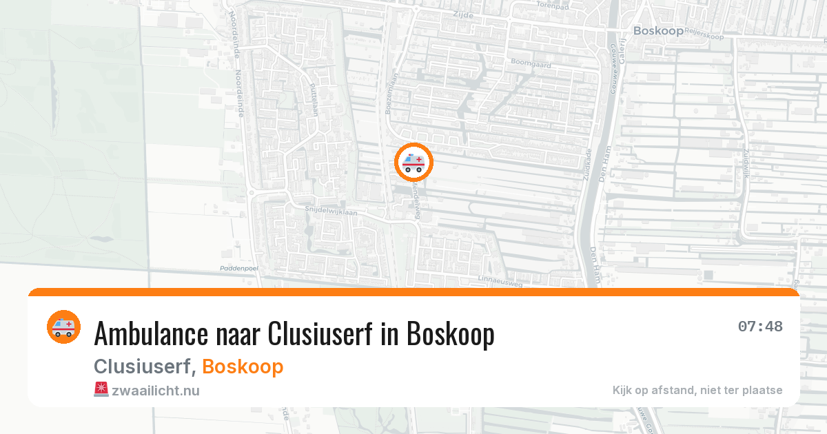 Ambulance naar Clusiuserf in Boskoop — 5 jul 2026
