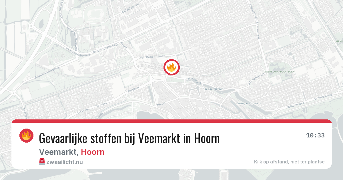 Gevaarlijke stoffen bij Veemarkt in Hoorn — 13 jul 2026