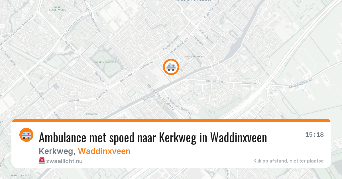 Ambulance met spoed naar Kerkweg in Waddinxveen — 22 jan 2026