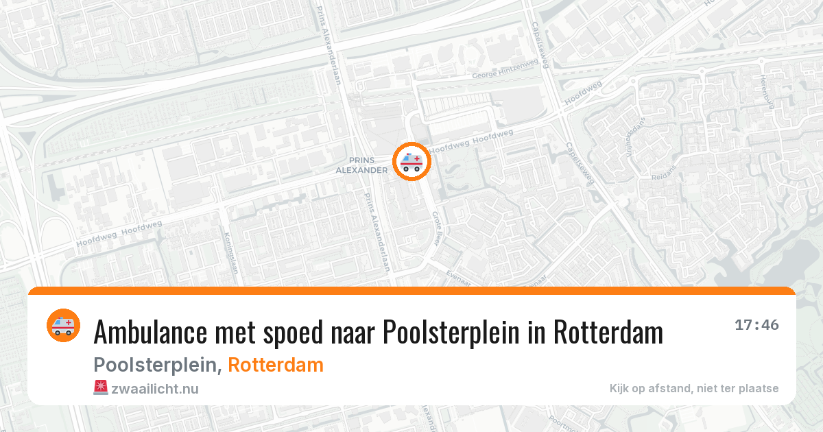 Ambulance met spoed naar Poolsterplein in Rotterdam — 17 jul 2026