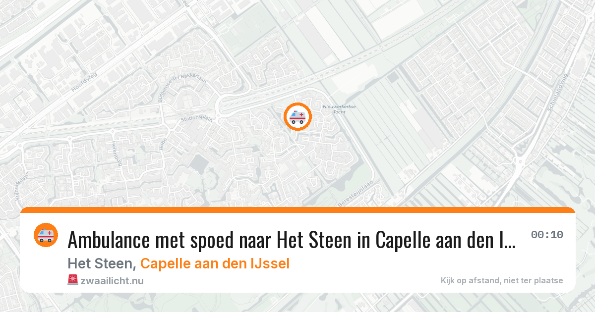 Ambulance met spoed naar Het Steen in Capelle aan den IJssel — 17 mei 2026