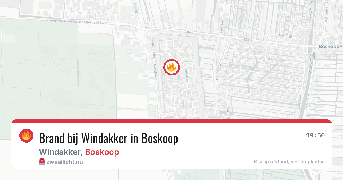 Brand bij Windakker in Boskoop — 16 jul 2026