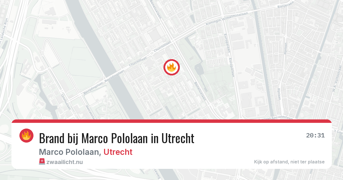 Brand bij Marco Pololaan in Utrecht — 18 jul 2026