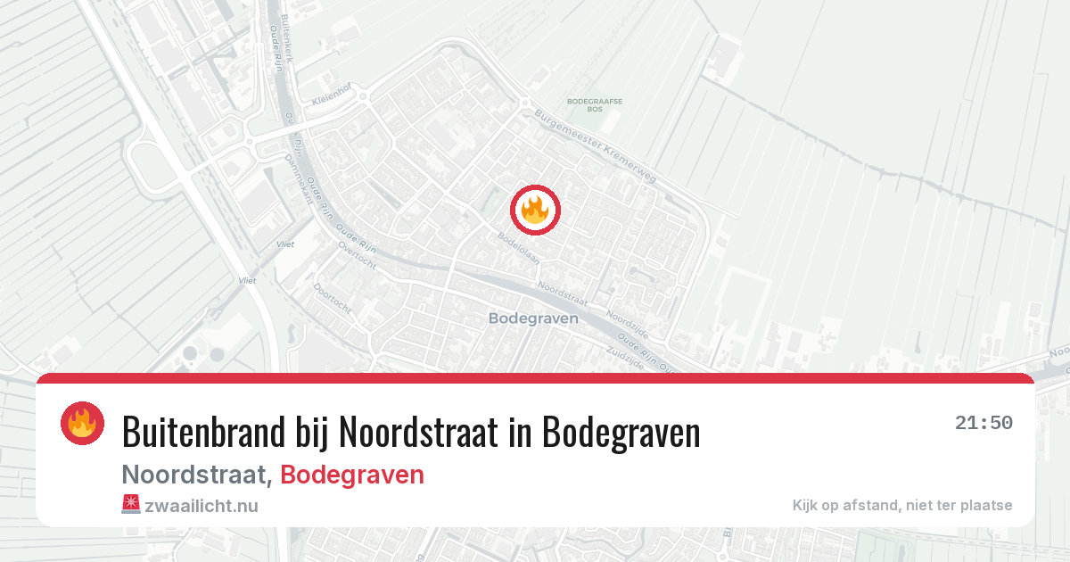 Buitenbrand bij Noordstraat in Bodegraven — 20 jul 2026
