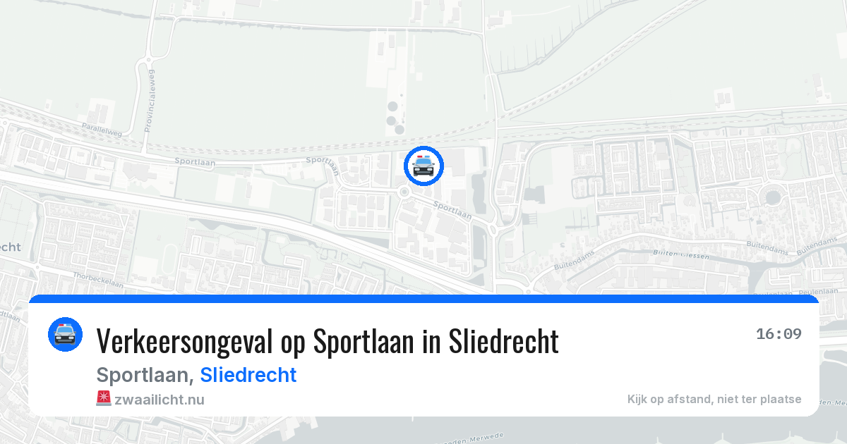 Verkeersongeval op Sportlaan in Sliedrecht — 14 jul 2026