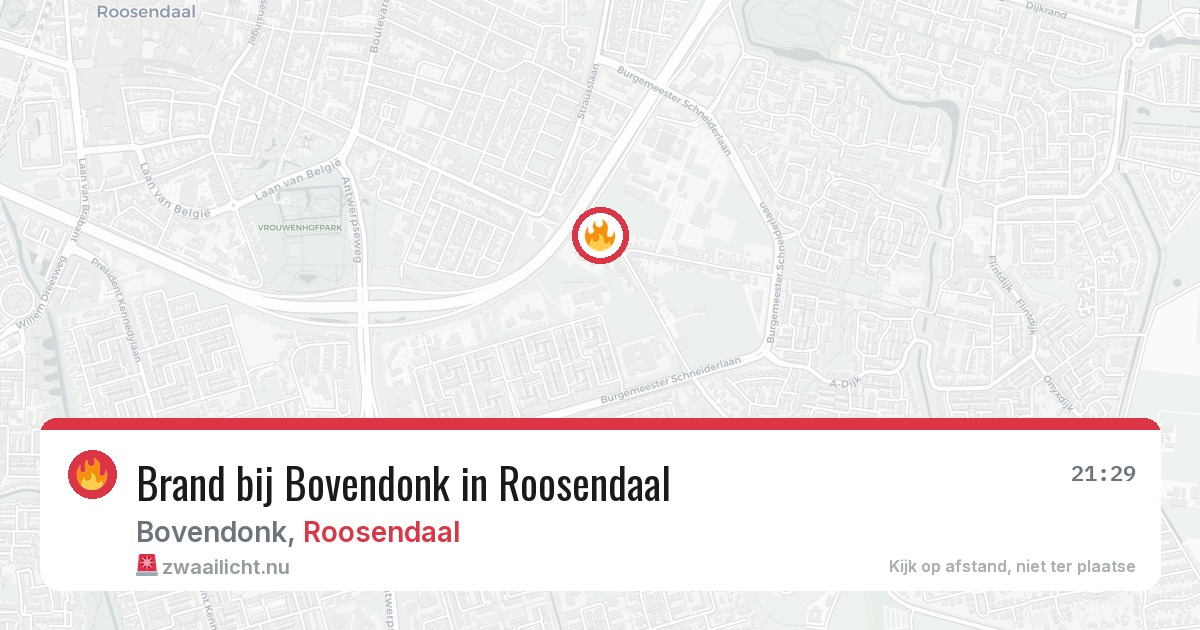 Brand bij Bovendonk in Roosendaal — 15 jul 2026